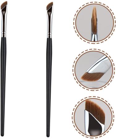 Baluue 2pcs Eyebrow Brush Flat Eyeliner Brush Concealer Brush Flat Tapered Brush Angled Brush Wood - Buy Online on GoSupps.com