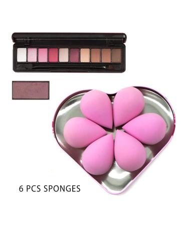 6 Pcs Makeup Blender Beauty Sponge Set - Latex-Free Sponges for Liquid, Cream, and Powder Foundation - Super Soft Beauty Blender Set in Light Pink - Buy Online on GoSupps.com