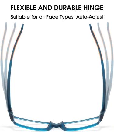 Shop Vevesmundo Sporty Blue Light Filter Reading Glasses for Men & Women - Anti-Blue Light Rectangular Multiple Strengths Available - Buy Online on GoSupps.com