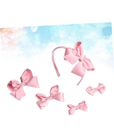 minkissy 5PC hair clips childrens hair accessories bow hair clip and headband baby girl hair accessories baby suits kids suit children's hair accessories 5 piece set parent-child bow tie - Buy Online on GoSupps.com