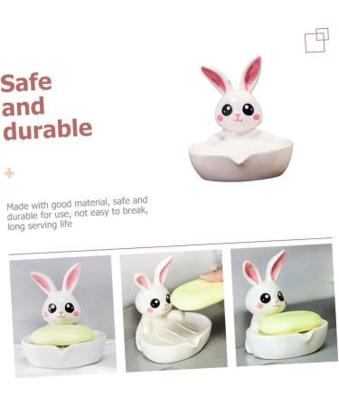 Ciieeo 4pcs Ceramic Soap Dish Desk Cup Holder Jewelry Trays Soap Rack Jewelry Stand Soap Holder Keychain Holder Bathroom Accessory Rabbit Miss White Ceramics Portable Household Products - Buy Online on GoSupps.com