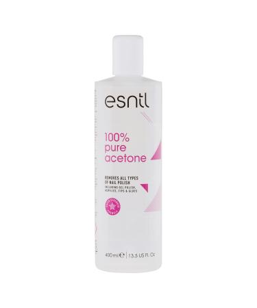 ESNTL 100% Pure Acetone Nail Polish Remover | 400ml | Super Strength Formula | Removes Gel Acrylics Tips and Glues | Trusted by UK Beauty Salons Clear 400 ml (Pack of 1)