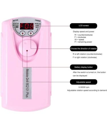 Nail Drill - Portable Efile Nail Drill 30000RPM Pink Finger Toe Nail Care Kit Electric Nail Drill for Acrylic Nails Gift for Women Home and Salon Use - Buy Online on GoSupps.com
