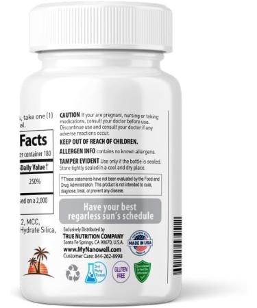 NANOWELL Vitamin D3 2000iu (50 mcg) - Bone Muscle Health and Immune Support Supplement - 180 Tablets 180 Day Supply 2 000 IU Tablets - Buy Online on GoSupps.com