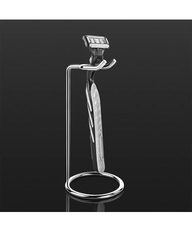 Linkidea 2-Piece Stainless Steel Safety Razor Holder & Shaving Brush Stand - Deluxe Travel Razor Knife Holder (12 cm Silver) - Buy Online on GoSupps.com