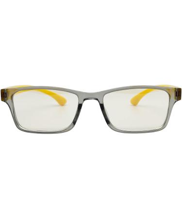 Shop LHSDMOAT Children's Blue Light Filter Glasses - Rectangular Frame Gray/Yellow - Protect Eyes from Computer & Gaming Strain - Buy Online on GoSupps.com