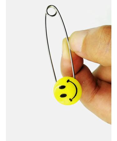 50 Stainless Steel Diaper Pins with Cute Smile Face Design - Safe Locking Closures for Cloth Dress Bag Socks Gloves - Baby Safety Pins for Crafts & Decor - Buy Online on GoSupps.com