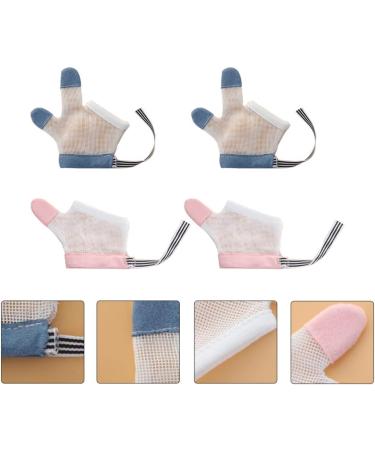 Kids Thumb Sucking Guards - 2 Pairs of Soft Mesh Fabric Gloves with Wrist Bands - Stop Thumb Sucking with Tofficu Baby Finger Stop Kit (L) - Buy Online on GoSupps.com