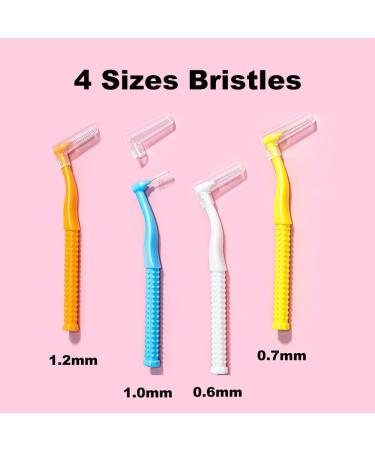 10 PCS Anti-Bacterial Interdental Brushes for Teeth & Gums | 0.6mm Angled Brush with Non-Slip Handle - Buy Online on GoSupps.com