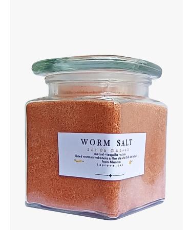 Mexican Salt Dried Worms 1000g for Mexican Drinks in a Sturdy Square Glass