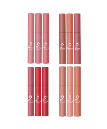 Non-Stick Strawberry Matte Lipstick Set - Long-lasting 3PCS Lip Gloss & Moisturizer | Shop Internationally - Buy Online on GoSupps.com