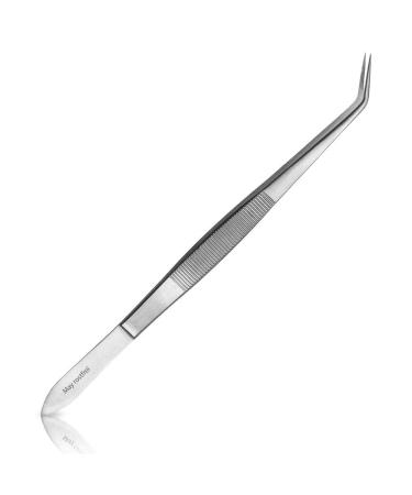 May - Terrarium tweezers 20 cm long with fine tip - Feeding tweezers - Feeding tongs - Curved design - Stainless steel