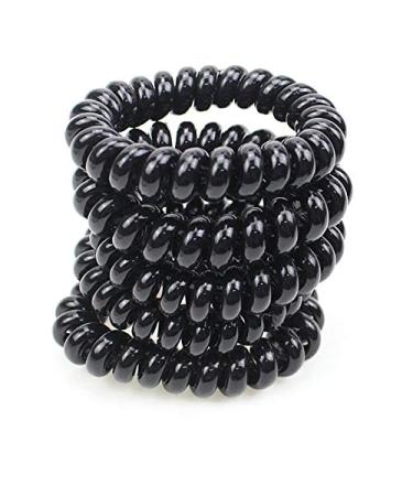 Premium Spiral Hair Ties - 10 Pack for Men, Women, & Children | Black Phone Cord Hair Coils (5.5cm) - Buy Online on GoSupps.com