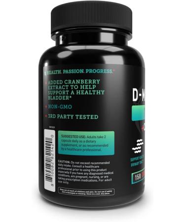 D-Mannose with Cranberry Extract | 300mg per Serving 150 Capsules | Bladder & Urinary Tract Health Support | Non-GMO, 3rd Party Tested - Buy Online on GoSupps.com
