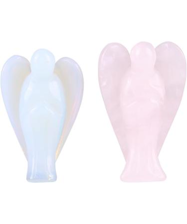 Natural Gemstone Carved Guardian Angel - Healing Opal Crystal Home Decoration Gift - Buy Online on GoSupps.com