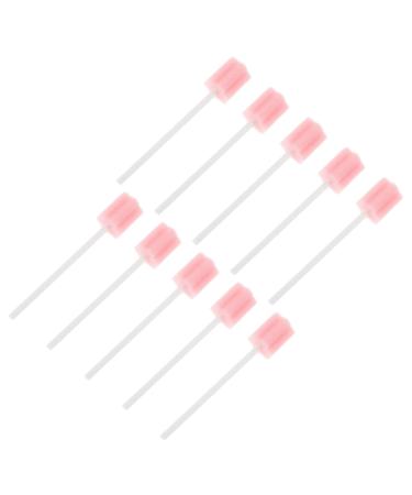 Healifty Disposable Oral Swabs- 10Pcs Baby Mouth Swabs for Oral Care, Unflavored& Sterile Dental Swabsticks for Mouth Cleaning, Pink 10Pcs Pink