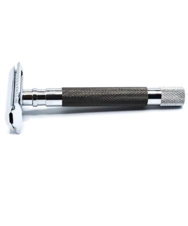 Parker Safety Razor 56R - Heavyweight Eco-Friendly Double Edge Razor with 5 Premium Platinum Blades - Graphite Finish - Buy Online on GoSupps.com
