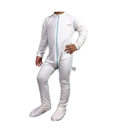 Edenswear Zinc-Infused Full Body Suit for Kids with Eczema (120 cm) 120 CM White