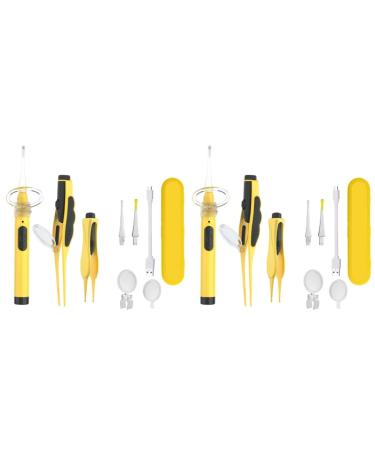 FRCOLOR 2pcs Ear Wax Removal Ear Wax Removal kit Ear Wax Removal Tool Ear Cleaning kit Tool with Led Yellowx2pcs 14x2x2cmx2pcs