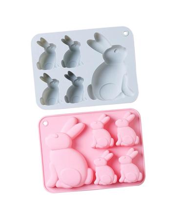 Alipis 2pcs Easter Cake Mold Cake Pan Candle Molds Silicone Molds Molde De para Resina Rabbit Mold Soap Mold Bunny Mold Silicone Food-Grade Silicone Mold Chocolate Bunny Molds Silica Gel
