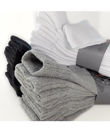 Non-Binding Diabetic Cotton Blend Quarter Socks 6 Pair/Pack 9-11 - Solid Black - Buy Online on GoSupps.com