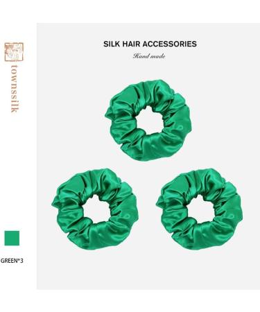 townssilk 100% Pure Mulberry Silk Skinnie Hair Bobbles - Green & Combination - 3pc Set - Buy Online on GoSupps.com