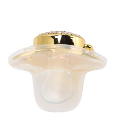 Heart Shape Baby Pacifier with Shiny Rhinestones - Soft & Light Infant Nipple (Gold) | International Shipping - Buy Online on GoSupps.com