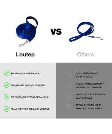 Strong Nylon Dog Leash - Loutep 3m 5m 10m 15m 20m Towline with Padded Handle - Blue - Buy Online on GoSupps.com
