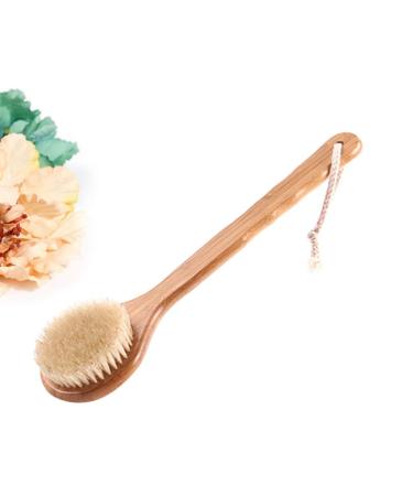 Lurrose Bamboo Bath Body Brush with Long Handle and Natural Boar Bristles - Buy Online on GoSupps.com