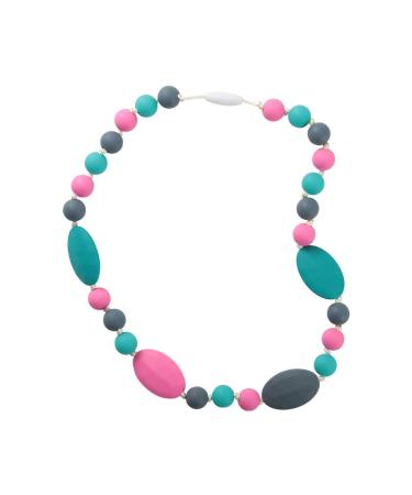 Sensory Chew Necklace for Kids Girls -Designed for Autism  ADHD  Oral Motor Kids- Baby Teether Necklace -Oral Sensory Chew Toys (Pink and Blue)