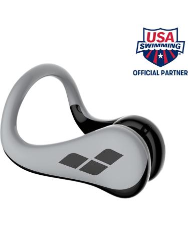 Arena Unisex Swimming Nose Clip Pro - Nose Plug for Competitive Swimmers - Soft Pads - PVC Free - One Size - Silver - Buy Online on GoSupps.com