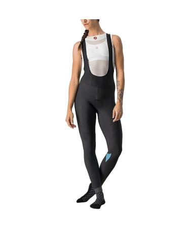 CASTELLI Women's Velocissima Bibtight Leggings XL Black/Teal Blue