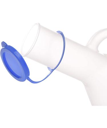 Male Urinal - Urine Bottle with Long Neck Spout Length 11cm Lid and Handle - 1 Litre Capacity(White) Happy - Buy Online on GoSupps.com