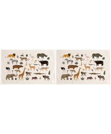 PRETYZOOM 2pcs Baby Room Decoration Baby Nursery Decor Girl Toy Kids Decor Kid Toy Childrens Toy Canvas Wall Art Animal Cognitive Toy Wall Tapestry Small Tapestry Animals Tapestry Map Nordic