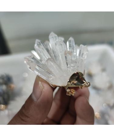 1PCS Natural Stones Hedgehog Crystal Quartz White Quartz Geode Cluster Raw Home Decor - Buy Online on GoSupps.com