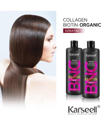 Karseell Brazilian Keratin Treatment Complex - Organic Hair Straightening Conditioner with Collagen & Biotin - 16.9 fl oz (500ml) - International Shipping Available - Buy Online on GoSupps.com