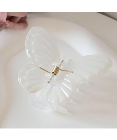 Women Hair Claw Butterflies Shape Anti-slip Teeth Design Back Head Hair Clip Strong Grip Hair Holder White - Buy Online on GoSupps.com
