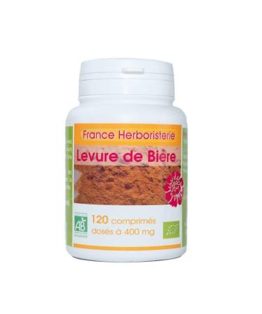 France Herboristerie BIO BEER YEAST AB 120 tablets dosed at 400 mg in tablets.
