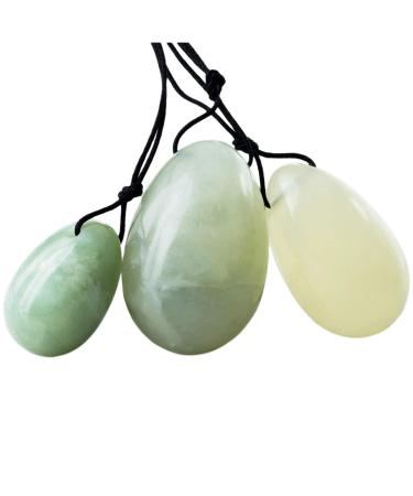 Mookaitedecor Xiuyan Jade Yoni Eier Balls Ball Ball Trainer Exercise Set with 3 sizes Ben Walls Massage Stones For the practice of the pelvic floor and bladder & relaxation The postpartum vagina 04-xiuyan jade