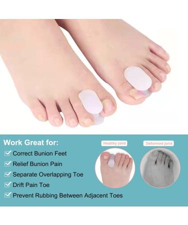 RooRuns Toe Separators for Overlapping Toes & Bunions - Gel Orthopedic Bunion Corrector & Relief - Large Size (3 Pair) 6pcs White - Buy Online on GoSupps.com