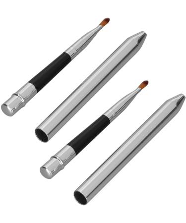 Lip Brush 2 Pieces Ergonomic Design Extended Hold Small Lipstick Brush with Single Head Aluminum Tube Easy to Clean - Buy Online on GoSupps.com
