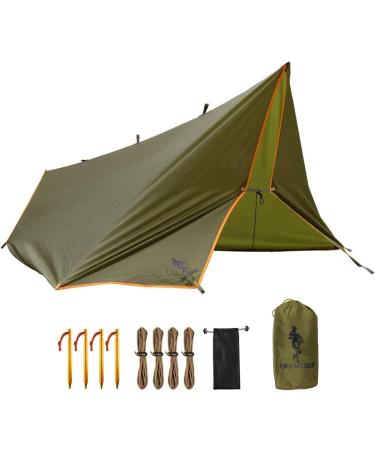 FREE SOLDIER Waterproof Portable Tarp Multifunctional Outdoor Camping Traveling Awning Backpacking Tarp Shelter Rain Tarp Brown