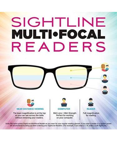 Sightline F205 Narrow Fit Multifocus Progressive Power Reading Glasses - Purple 1.0x | Shop Internationally - Buy Online on GoSupps.com