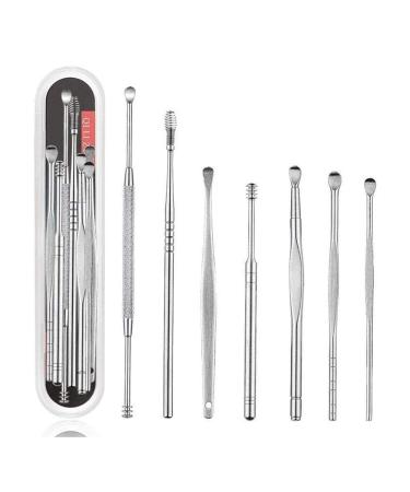 WAITLOVER 6pcs/Set Ear Wax Pickers Steel Earpick Earwax Remover Curette Massage Pick Cleaner Care Spoon Tool Clean Ear