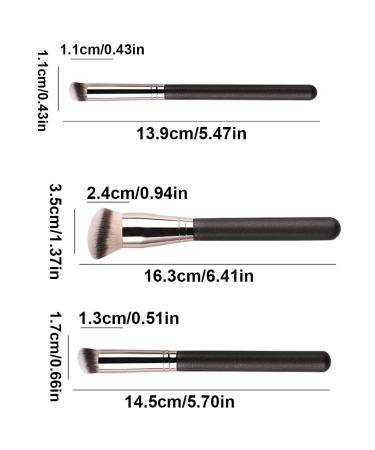UCUNJIA 3PCS Makeup Brushes Set - Soft Synthetic Foundation & Concealer Brush for Flawless Application | International Shipping Available - Buy Online on GoSupps.com