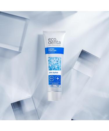 Ecodenta Caries Fighting Fluoride-Free Toothpaste with Xylitol Lime Essential Oil - 100ml - Buy Online on GoSupps.com