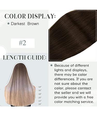 Vivien Brown Remy Real Hair Extensions - Darkest Brown #2 35cm 80g - Premium Quality Treat Extensions - Buy Online on GoSupps.com