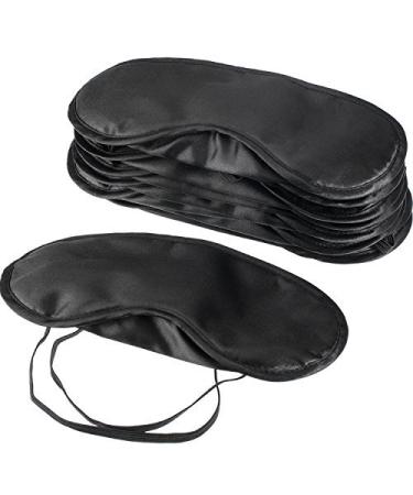 Mudder Blindfold Eye Mask Shade Cover for Sleeping with Nose Pad, 10 Pack Black