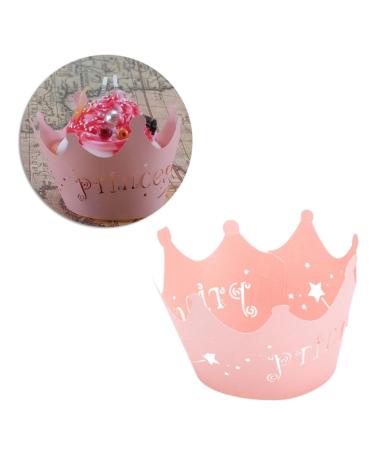 MAGICLULU Cupcake Wrapper 24pcs Pink Paper Cups Lace Crown Cupcake Wrapper Lace