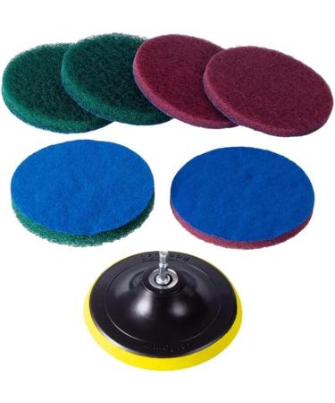 Hoadoek 5 Inch Drill Power Brush Tile Scrubber Scouring Pads Cleaning Kit Heavy Duty Household Cleaning Tool (Drill NOT Included) green & red - Buy Online on GoSupps.com